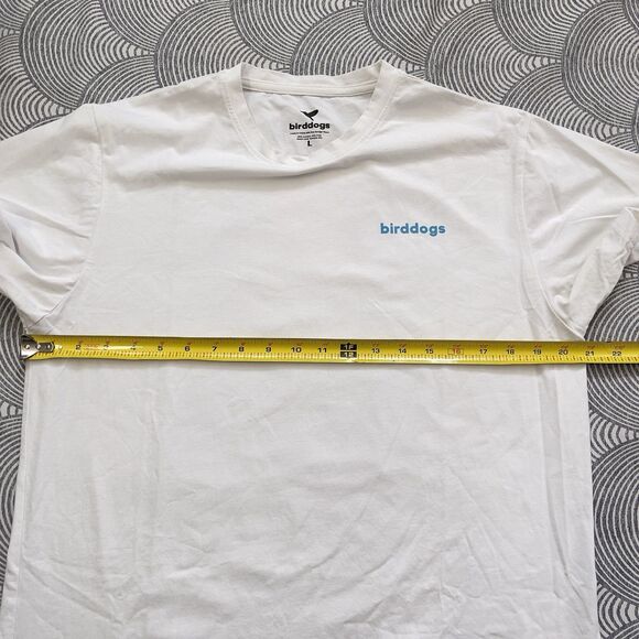 Birdgogs Hummingbird Floral Logo Back Cotton Blend T Shirt White Men L EUC - Picture 7 of 11